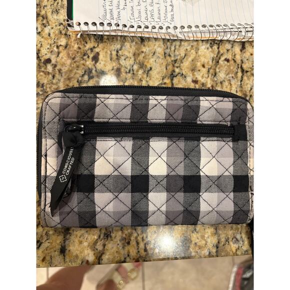 Vera Bradley Women's Cotton Rfid Turnlock Wallet Kingbird Plaid - Picture 5 of 5